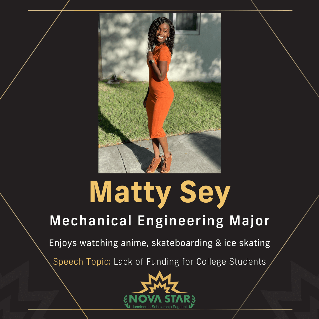 Contestant Matty Sey