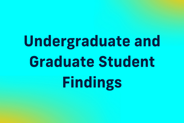 Undergraduate and graduate student findings in person session